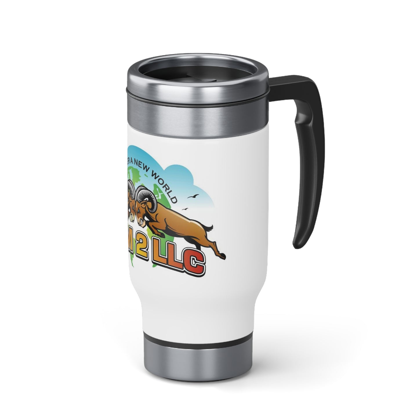 Stainless Steel Travel Mug with Handle, 14oz