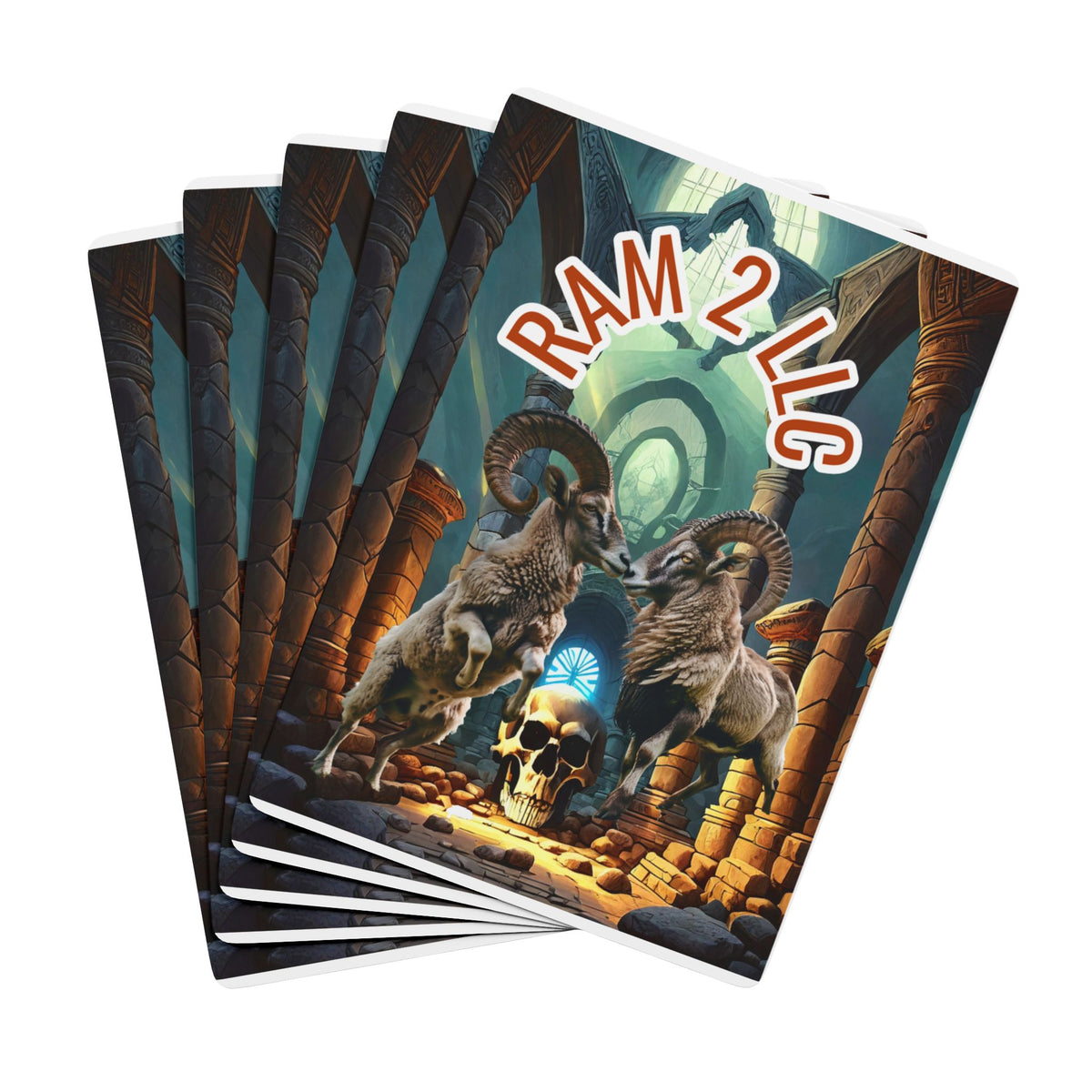Ram 2 LLC Skull & Rams Poker Playing Cards — Custom Deck for Gamers & Collectors